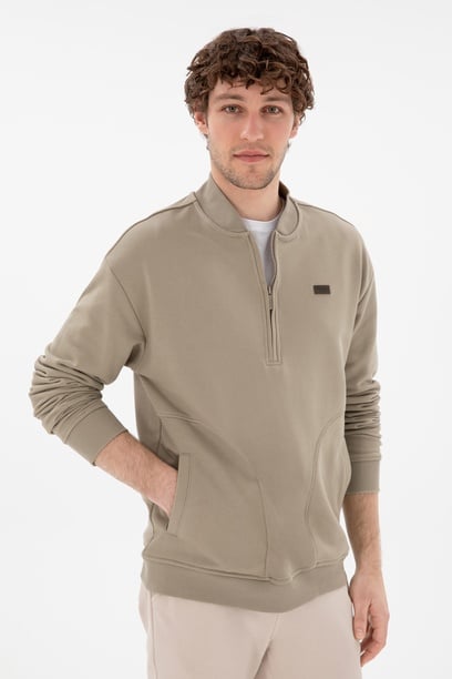 Erkek Açık Haki Sweatshirt
