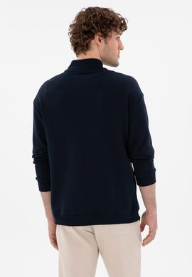 Erkek Comfort Fit Yarım Fermuarlı Yaka Lacivert Sweatshirt - 50293380026