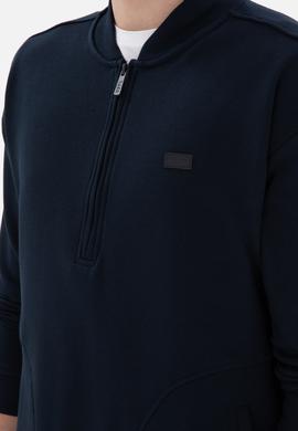 Erkek Comfort Fit Yarım Fermuarlı Yaka Lacivert Sweatshirt - 50293380026