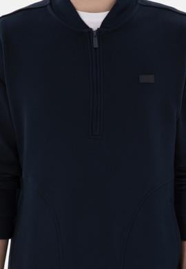 Erkek Comfort Fit Yarım Fermuarlı Yaka Lacivert Sweatshirt - 50293380026