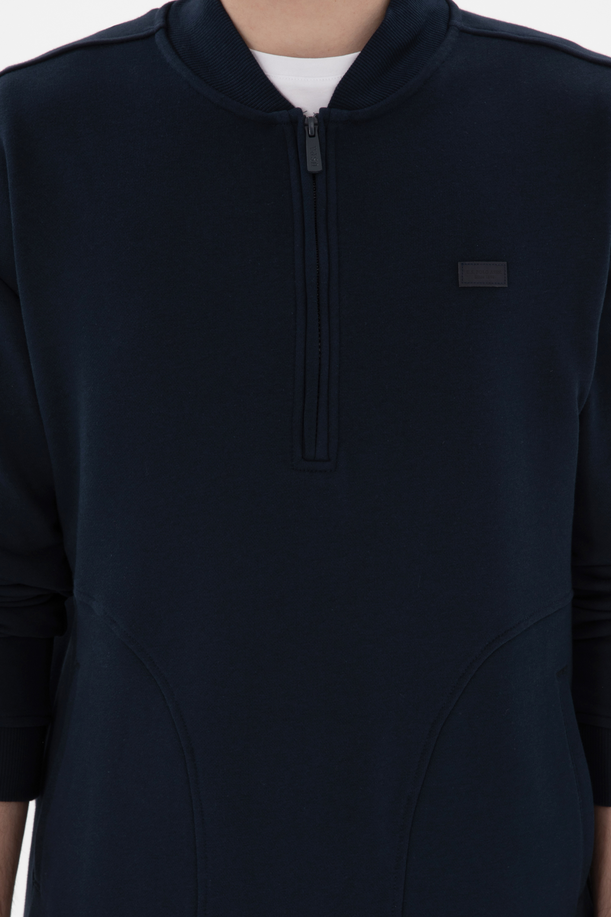 Erkek Comfort Fit Yarım Fermuarlı Yaka Lacivert Sweatshirt - Image 6