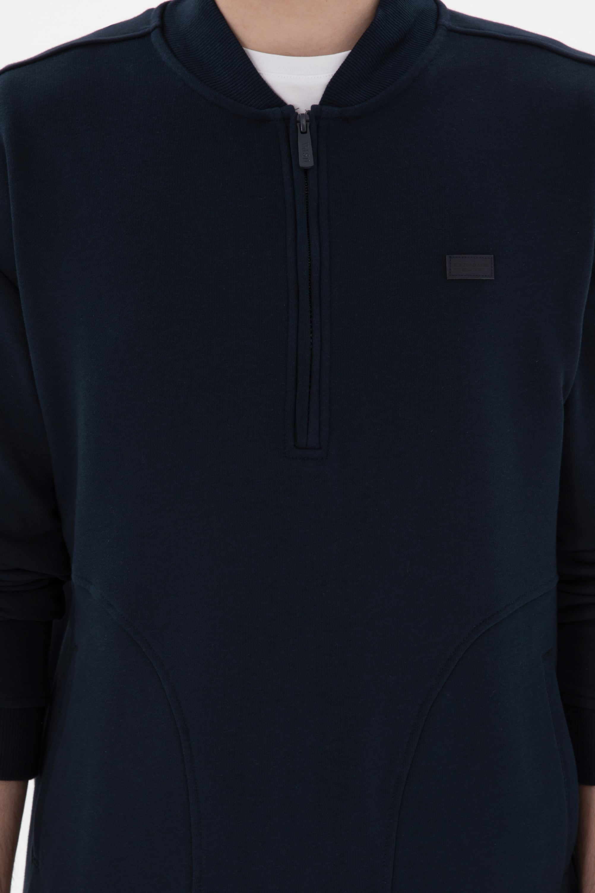 Erkek Comfort Fit Yarım Fermuarlı Yaka Lacivert Sweatshirt