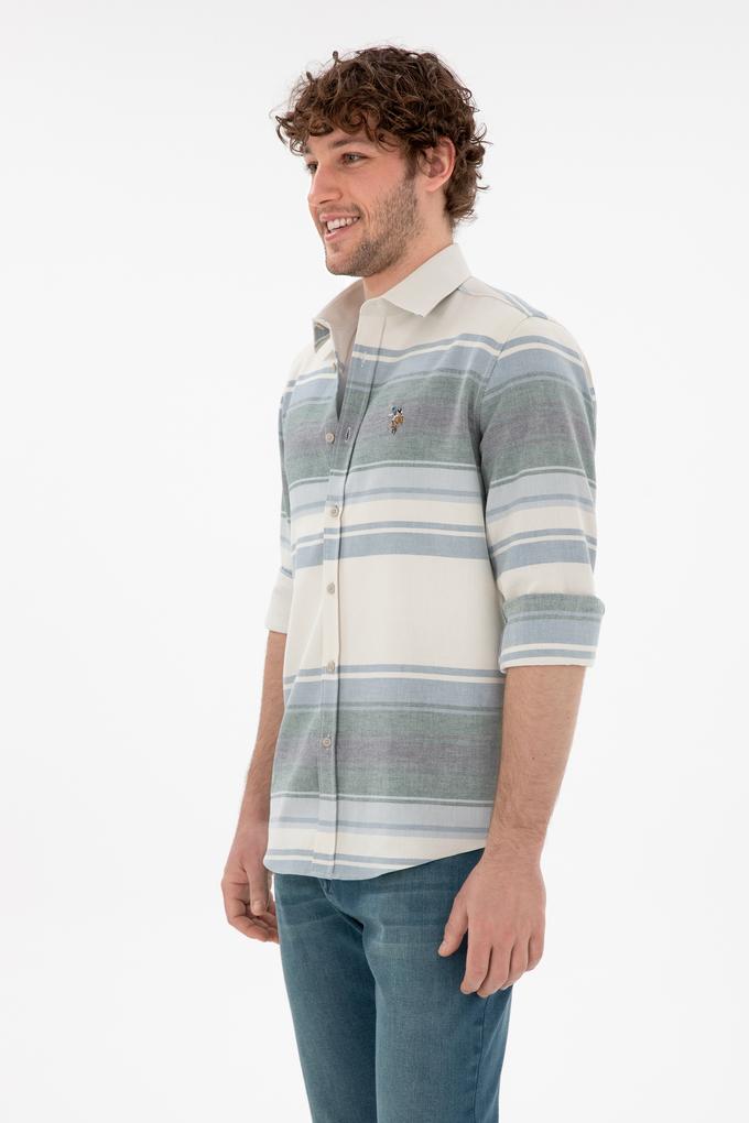 Erkek Saks Uzun Kollu Gömlek