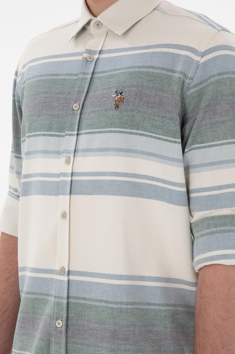 Erkek Saks Uzun Kollu Gömlek