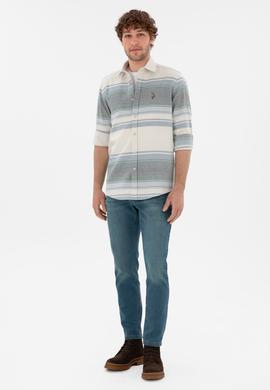 Erkek Saks Uzun Kollu Gömlek - 50291804015