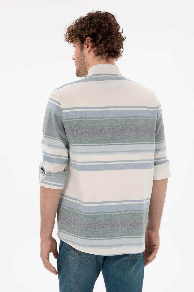 Erkek Saks Uzun Kollu Gömlek - 50291804015