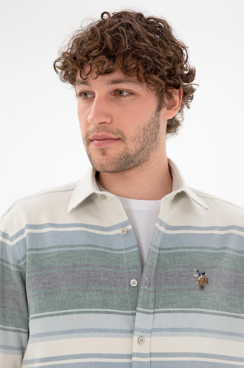 Erkek Saks Uzun Kollu Gömlek