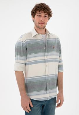 Erkek Saks Uzun Kollu Gömlek - 50291804015