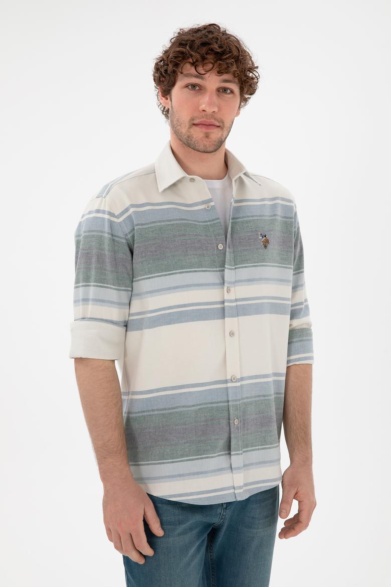 Erkek Saks Uzun Kollu Gömlek - 50291804015