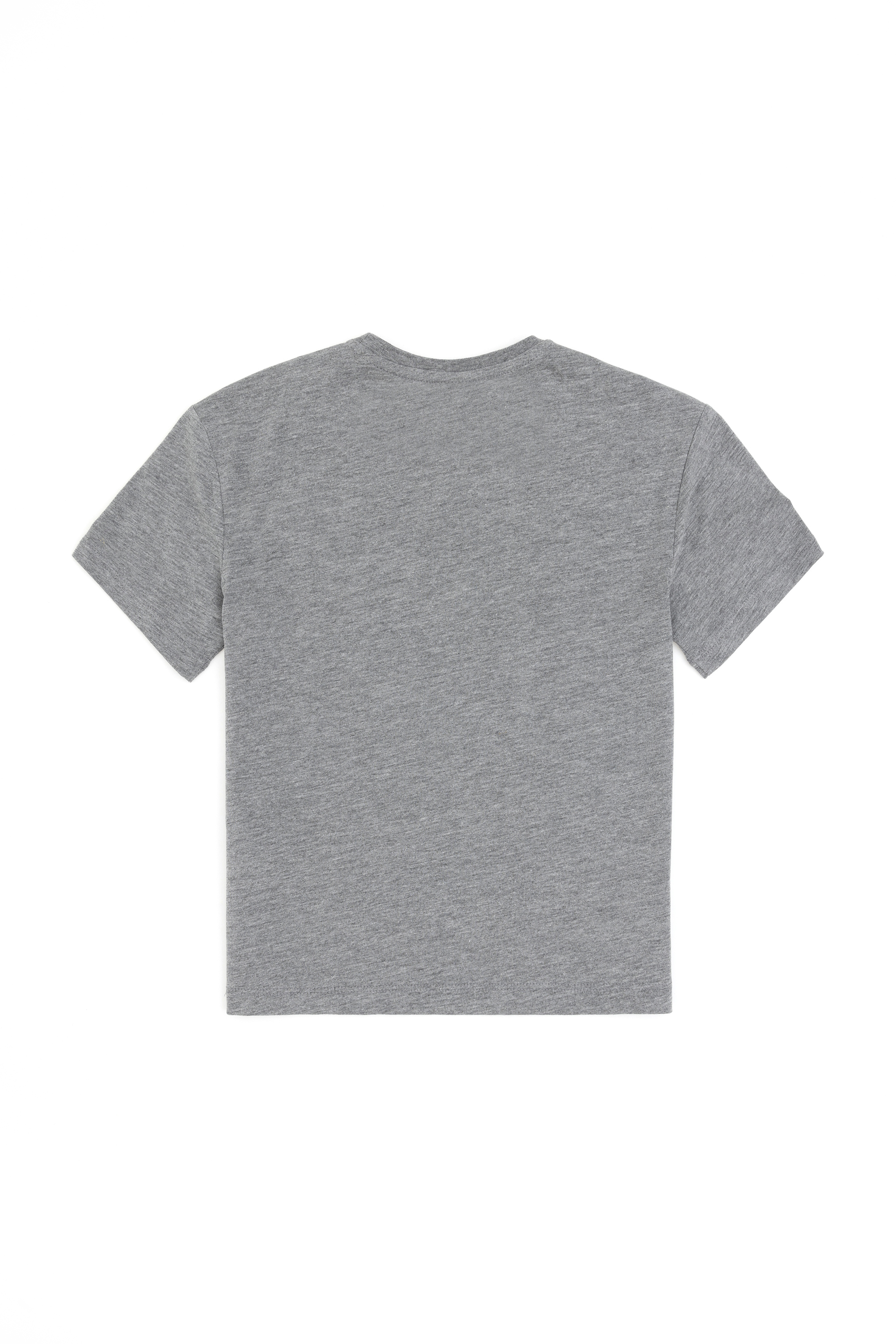 Erkek Çocuk Gri Melanj Comfort Basic Bisiklet Yaka Tişört - Image 2