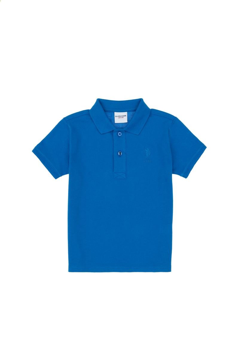 Erkek Çocuk Kobalt Basic Polo Yaka Tişört