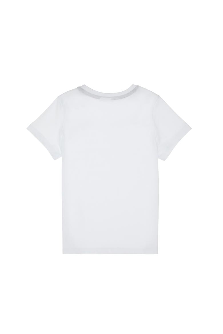 Erkek Çocuk Beyaz Basic Bisiklet Yaka Tişört - 50306483009