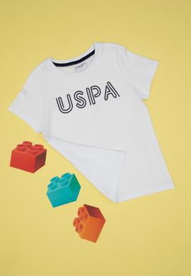 Erkek Çocuk Beyaz Basic Bisiklet Yaka Tişört - 50306483009