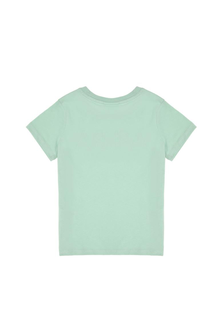 Erkek Çocuk Su Yeşili Basic Bisiklet Yaka Tişört - 50306483086