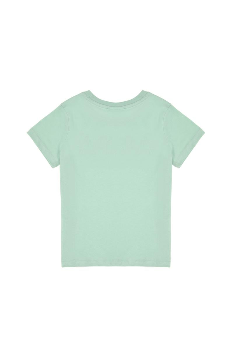 Erkek Çocuk Su Yeşili Basic Bisiklet Yaka Tişört