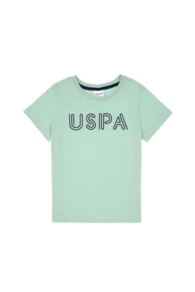 Erkek Çocuk Su Yeşili Basic Bisiklet Yaka Tişört