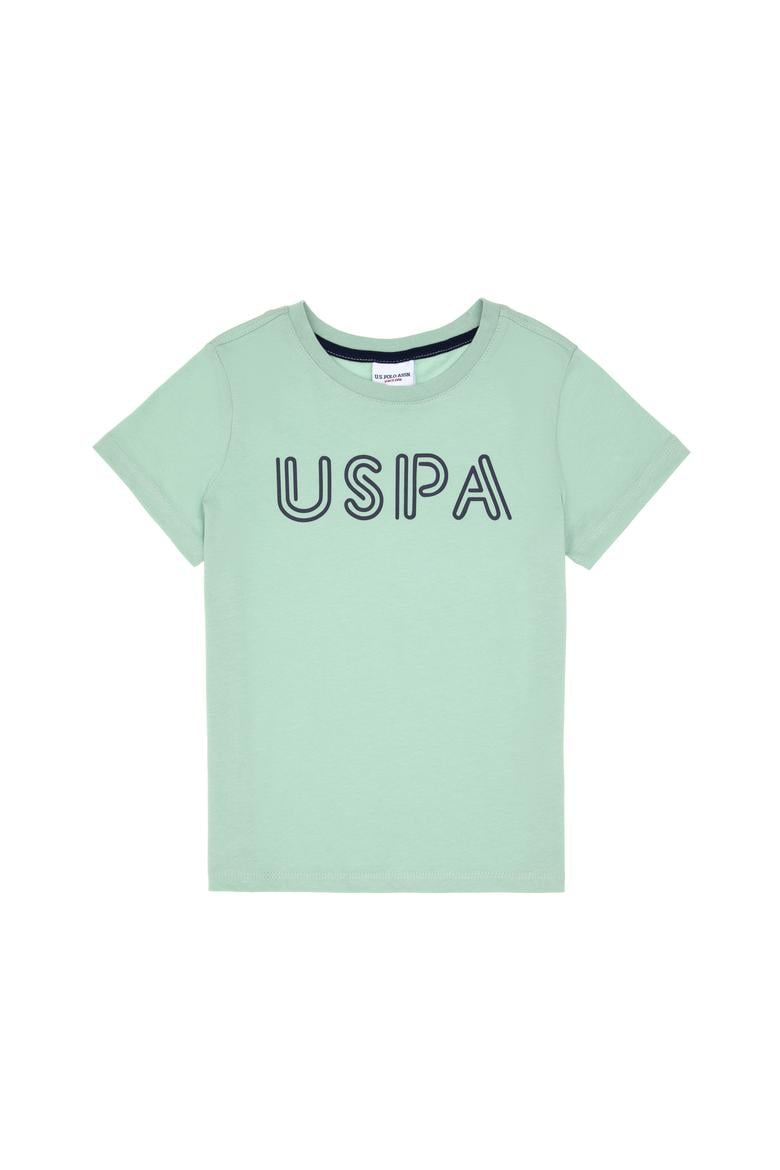 Erkek Çocuk Su Yeşili Basic Bisiklet Yaka Tişört