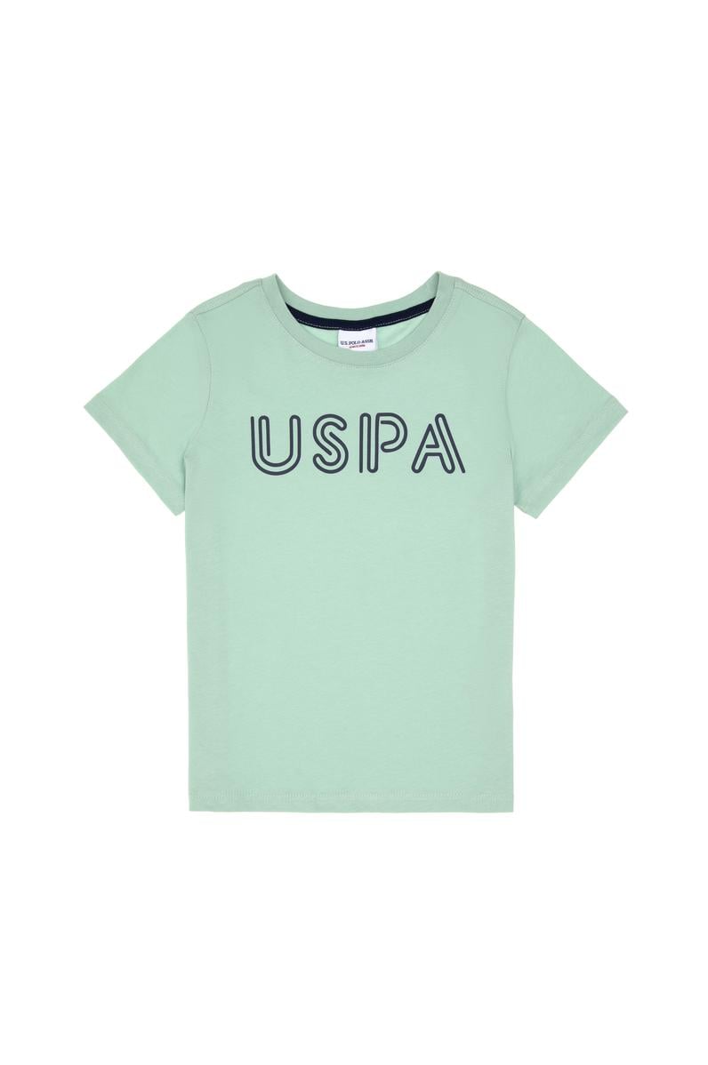 Erkek Çocuk Su Yeşili Basic Bisiklet Yaka Tişört