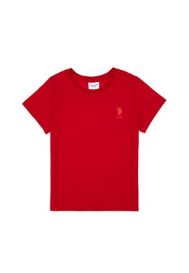 Erkek Çocuk Kırmızı Basic Bisiklet Yaka Tişört - 50306502047