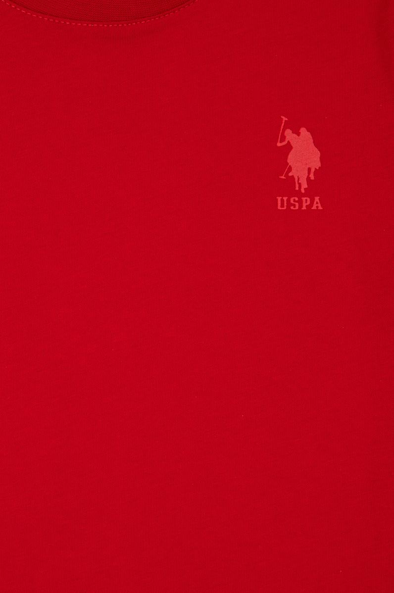 Erkek Çocuk Kırmızı Basic Bisiklet Yaka Tişört