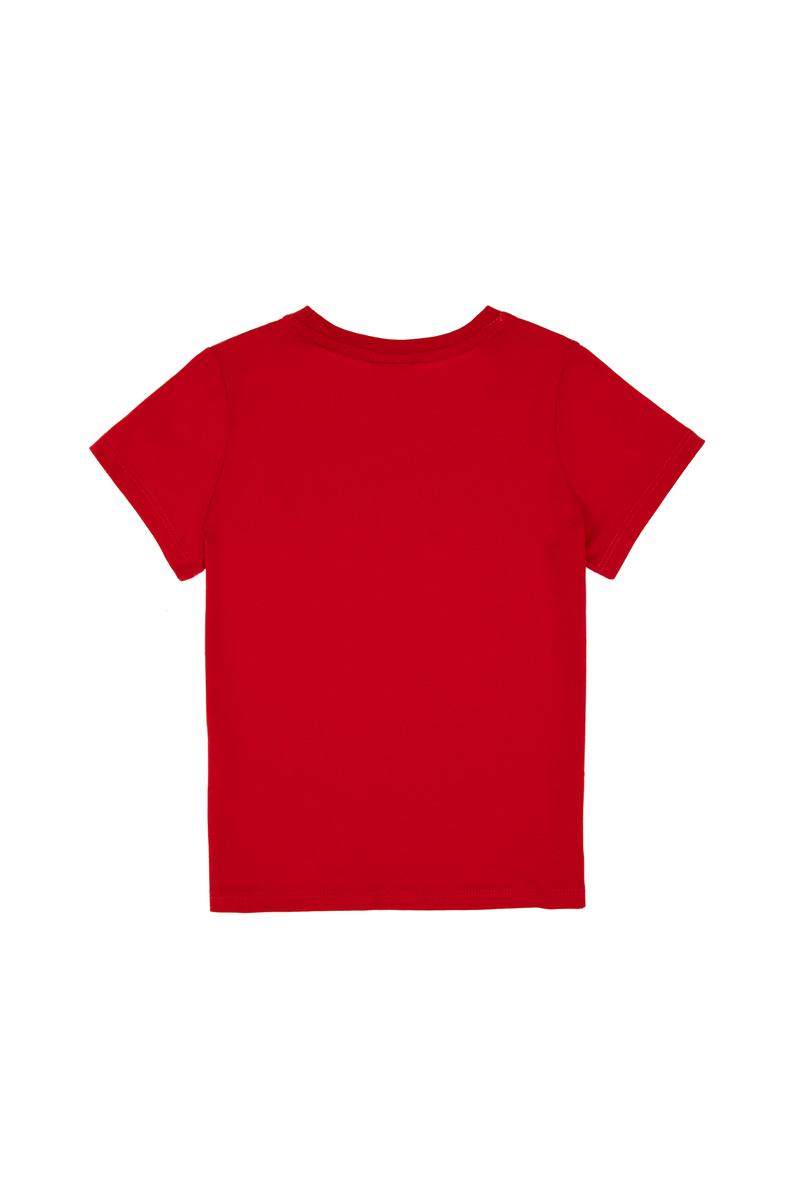 Erkek Çocuk Kırmızı Basic Bisiklet Yaka Tişört