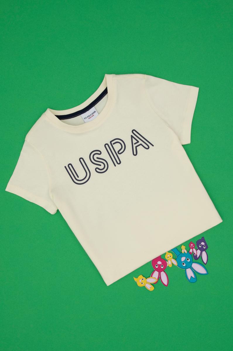 Erkek Çocuk Krem Basic Bisiklet Yaka Tişört