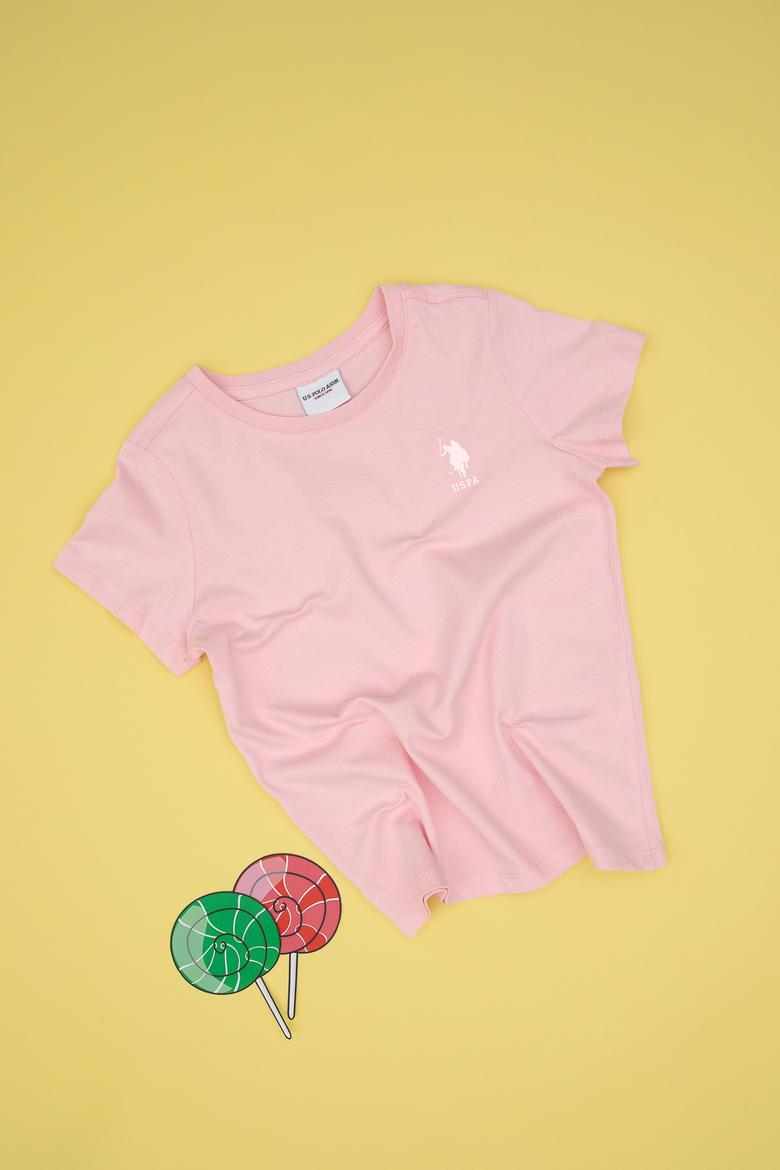 Erkek Çocuk Açık Pembe Basic Bisiklet Yaka Tişört