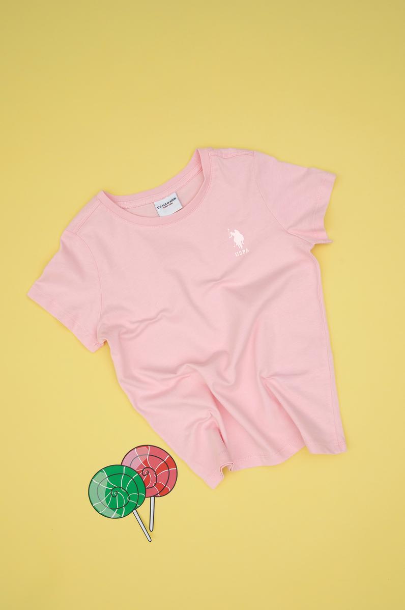 Erkek Çocuk Açık Pembe Basic Bisiklet Yaka Tişört