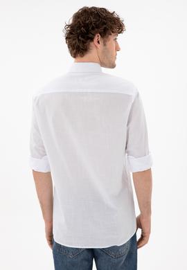 Erkek Beyaz Uzun Kollu Basic Gömlek - 50298000006