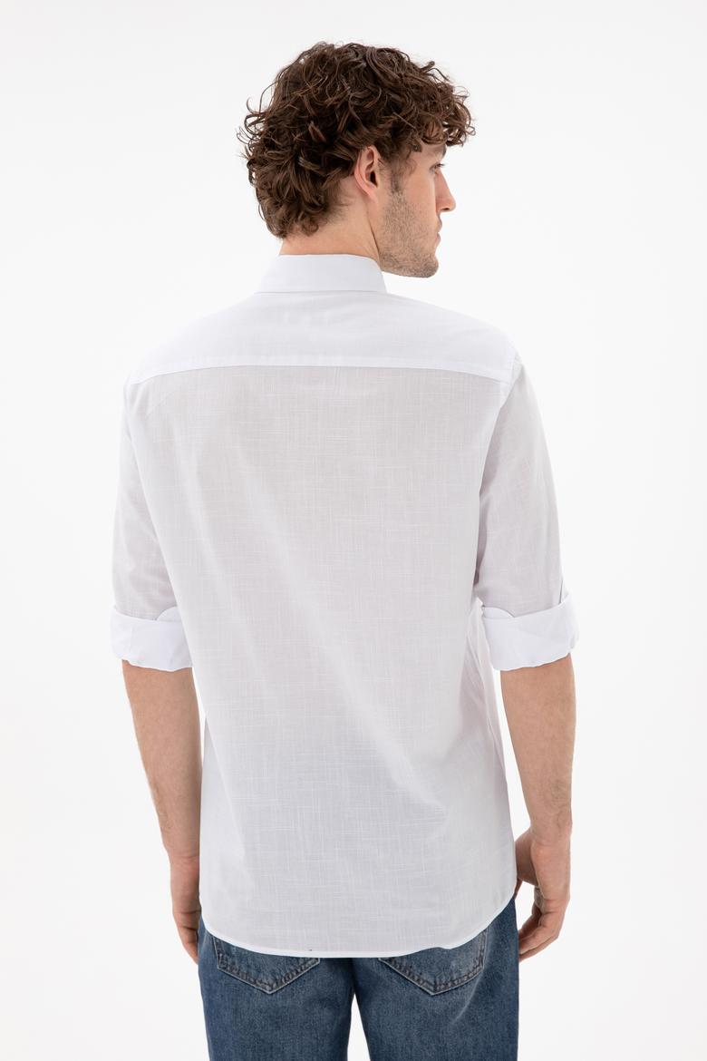 Erkek Beyaz Uzun Kollu Basic Gömlek - 50298000006