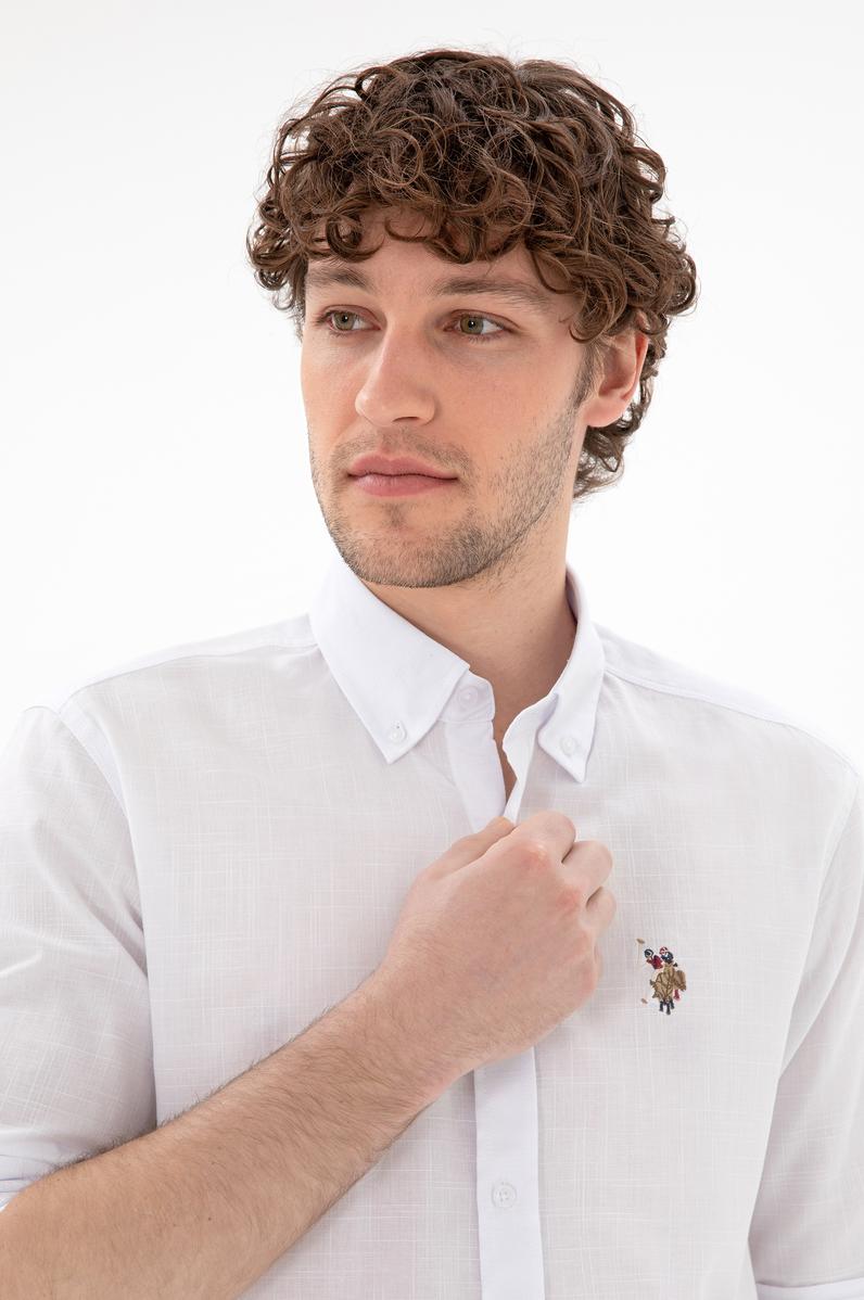 Erkek Beyaz Uzun Kollu Basic Gömlek