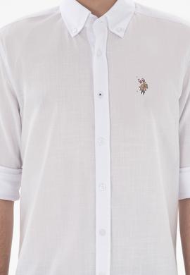 Erkek Beyaz Uzun Kollu Basic Gömlek - 50298000006