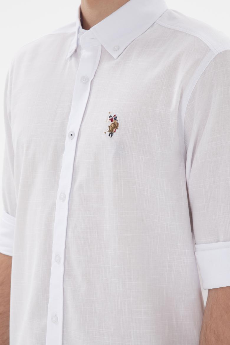 Erkek Beyaz Uzun Kollu Basic Gömlek - 50298000006