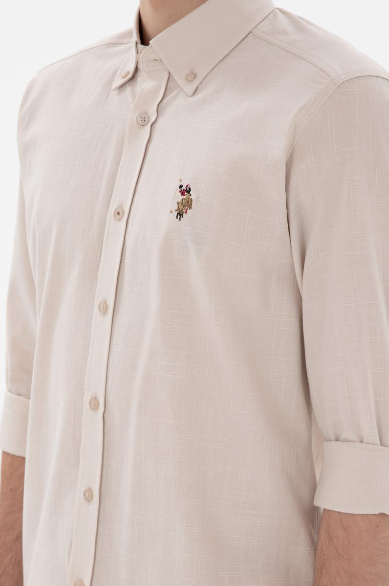 Erkek Taş Uzun Kollu Basic Gömlek