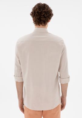 Erkek Taş Uzun Kollu Basic Gömlek - 50298000038