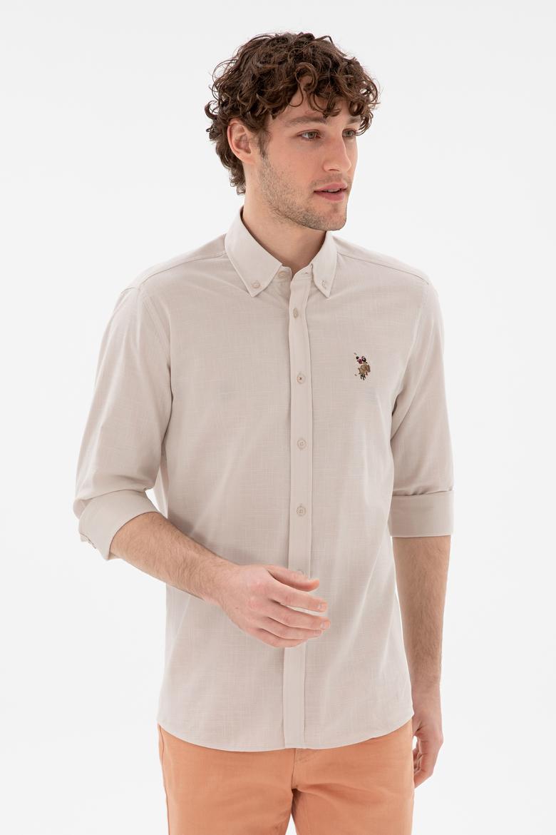 Erkek Taş Uzun Kollu Basic Gömlek