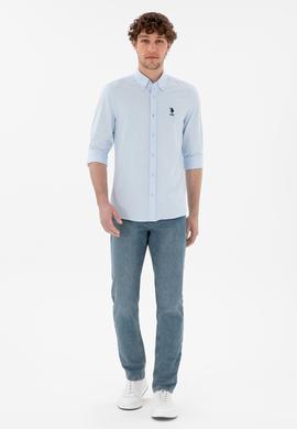 Erkek Açık Mavi Uzun Kollu Basic Gömlek - 50297997066