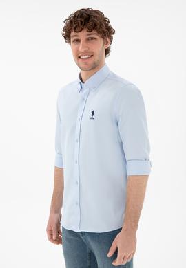 Erkek Açık Mavi Uzun Kollu Basic Gömlek - 50297997066