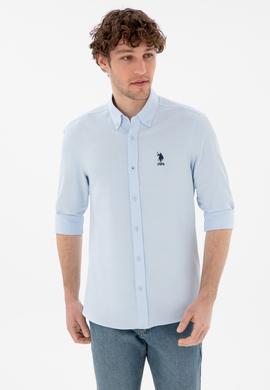 Erkek Açık Mavi Uzun Kollu Basic Gömlek - 50297997066