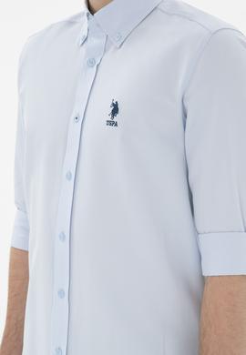 Erkek Açık Mavi Uzun Kollu Basic Gömlek - 50298009014