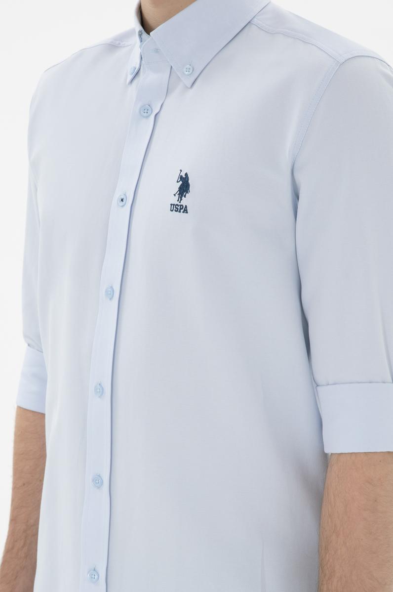 Erkek Açık Mavi Uzun Kollu Basic Gömlek