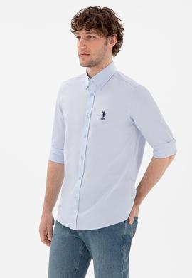 Erkek Açık Mavi Uzun Kollu Basic Gömlek - 50298009014