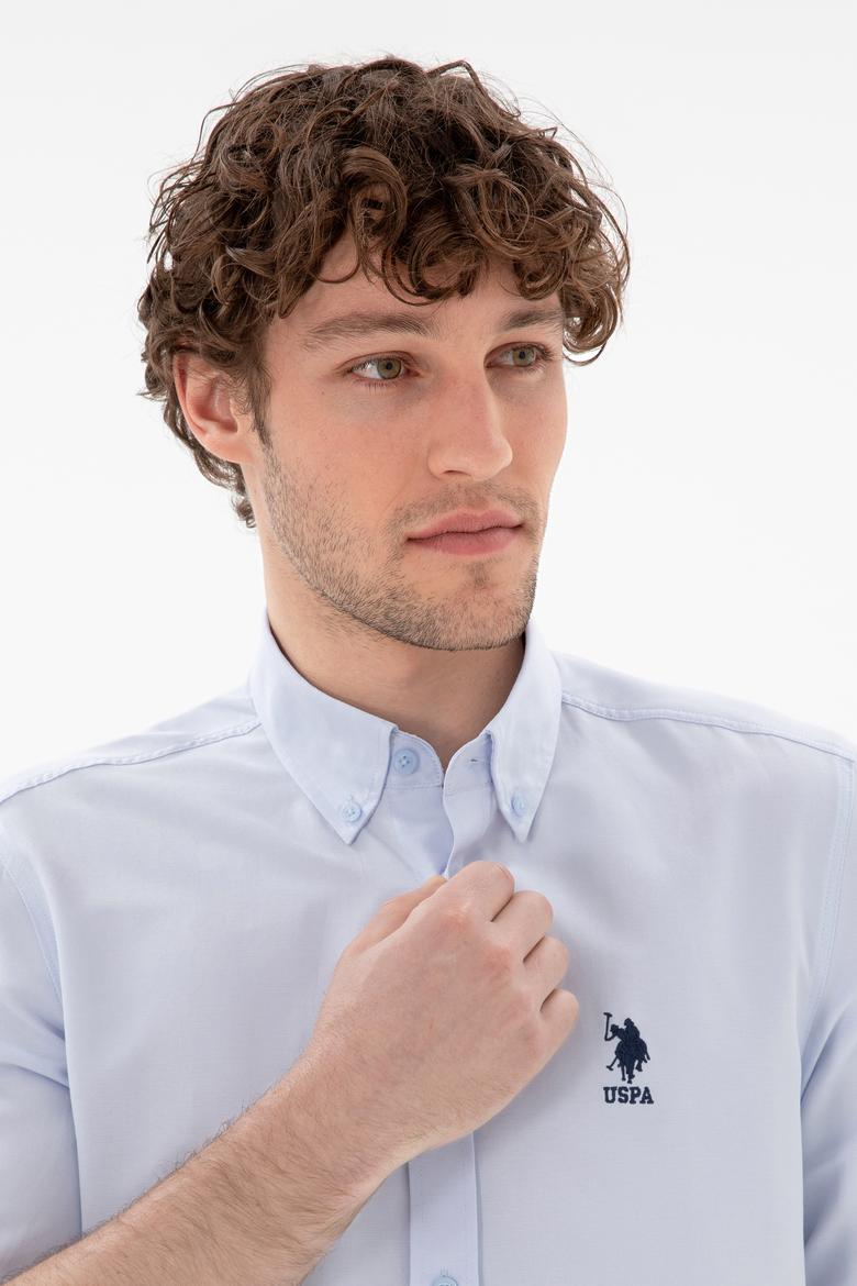 Erkek Açık Mavi Uzun Kollu Basic Gömlek - 50298009014