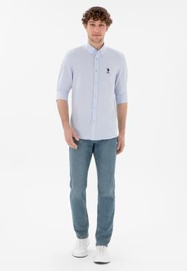 Erkek Açık Mavi Uzun Kollu Basic Gömlek - 50298009014