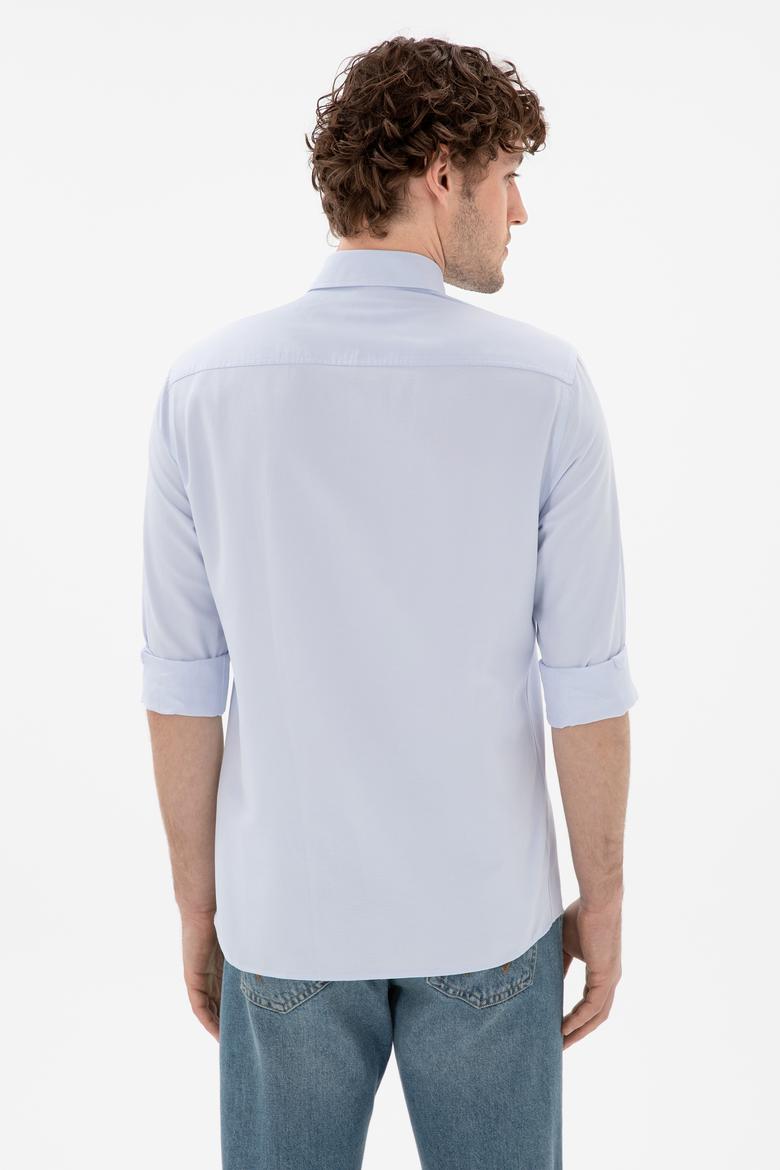 Erkek Açık Mavi Uzun Kollu Basic Gömlek - 50298009014