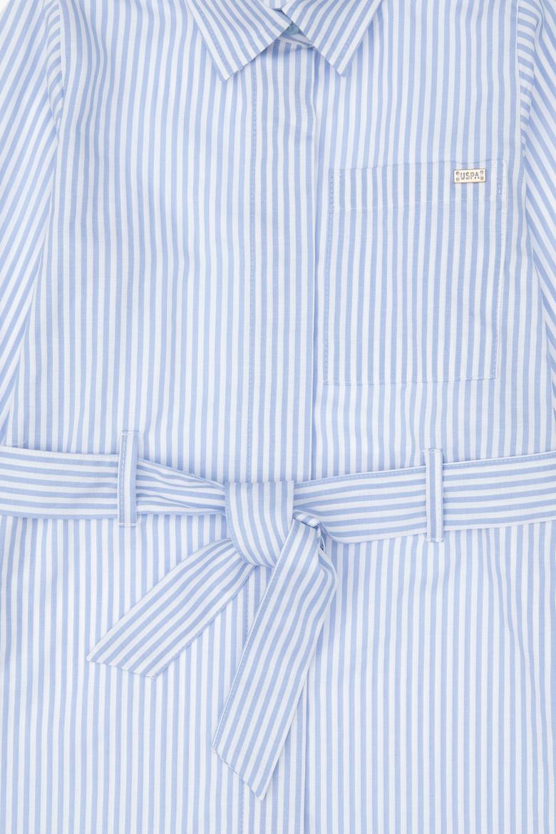 Kız Çocuk Açık Mavi Dokuma Elbise - 50297419010