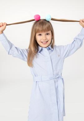 Kız Çocuk Açık Mavi Dokuma Elbise - 50297419010