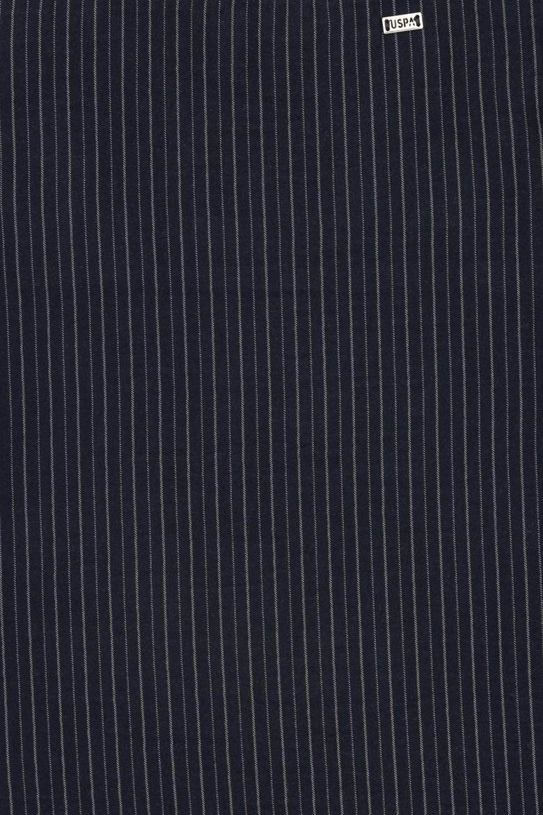 Kız Çocuk Lacivert Çizgili Jile Dokuma Elbise - 50293186004