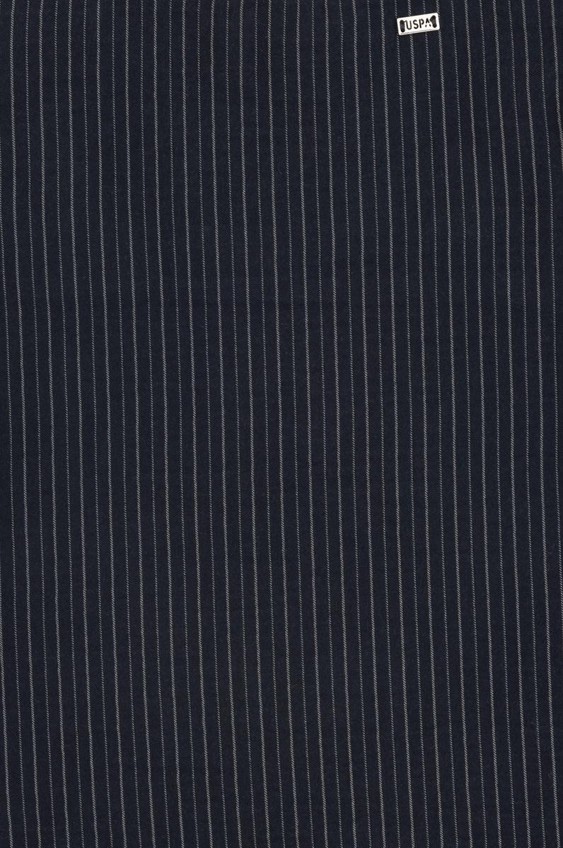 Kız Çocuk Lacivert Çizgili Jile Dokuma Elbise