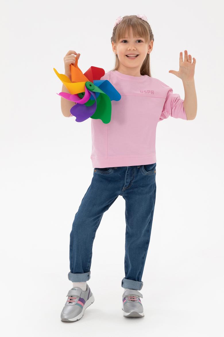 Kız Çocuk Koyu Mavi Jean Pantolon